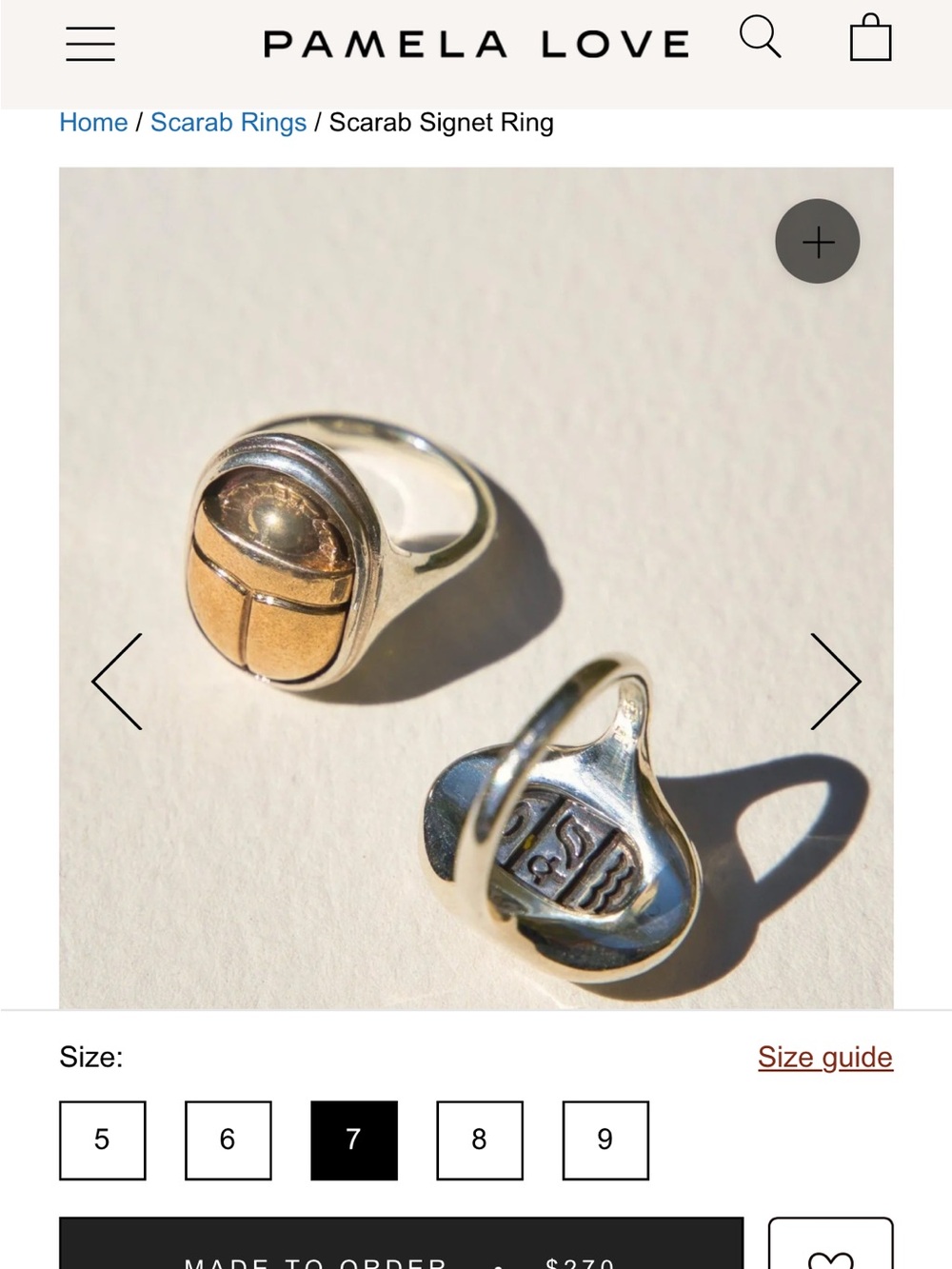 Pamela Love Sterling Silver Scarab Ring Sz 7 - Picture 6 of 6